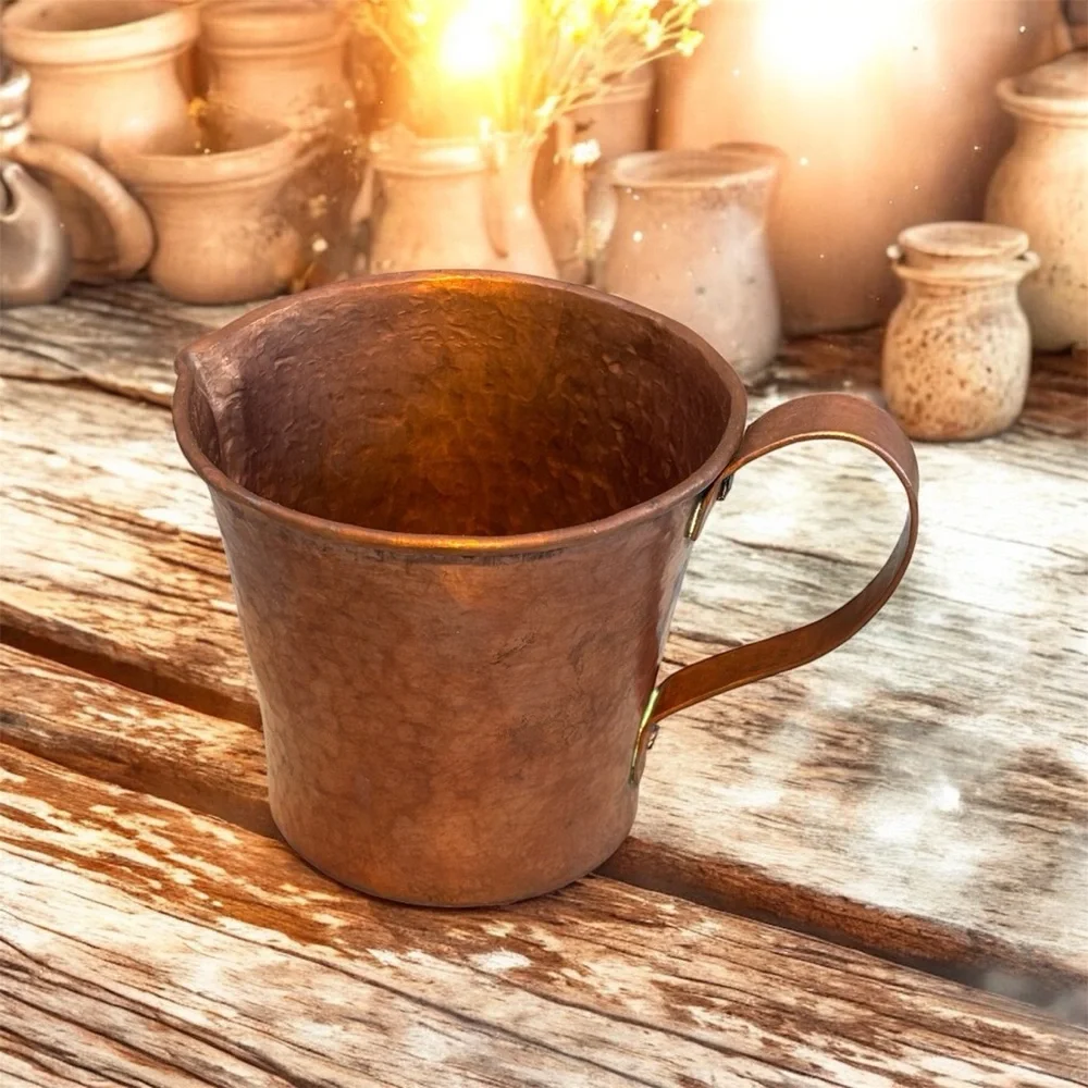 Rustic Copper Creamer Pourer with Handle